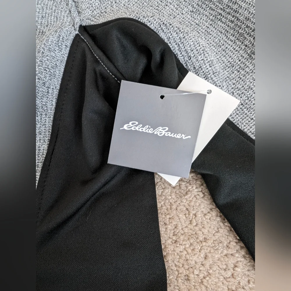 Eddie Bauer Gray/Black Full Zip Knit Jacket NWT - Picture 3 of 9